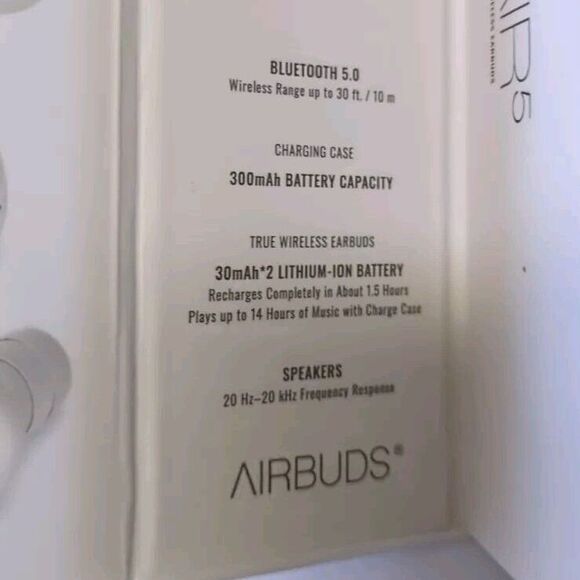 Air5 Airbuds True Bluetooth Wireless Earbuds TWS 14 Hours Play Time 300 mAh Batt - Picture 9 of 11